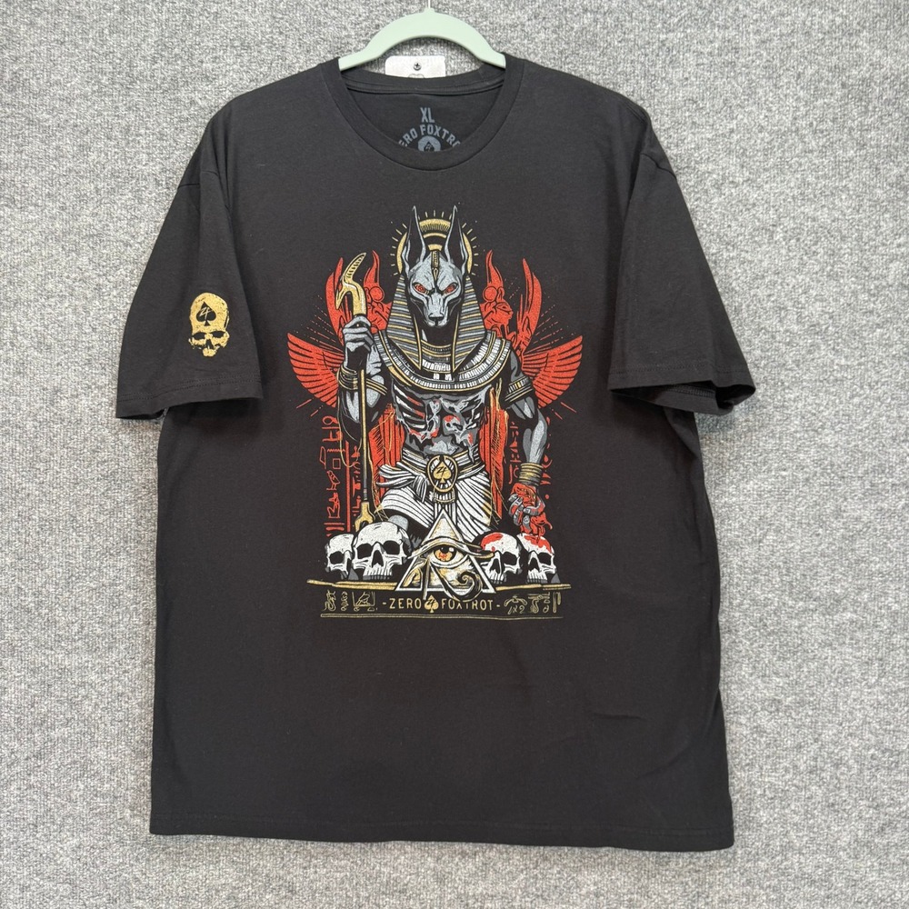 Zero Foxtrot Tshirt Mens XL Black Anubis Graphic Military Tactical Veteran Tee